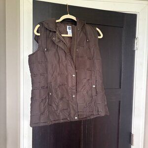 GAP brown hooded vest